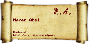 Marer Ábel névjegykártya